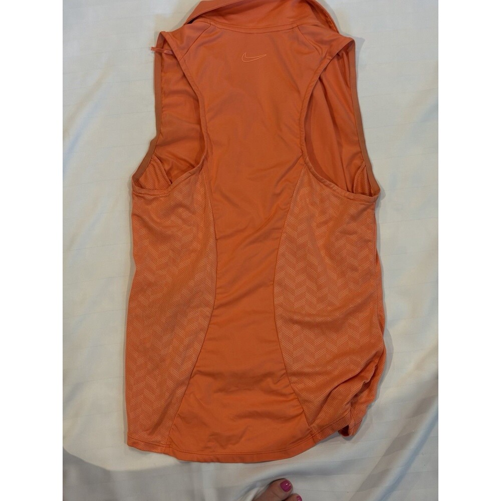 Nike Golf Tour Performance Dri-Fit Women's Sleeveless Orange Polo Size M - Picture 3 of 6